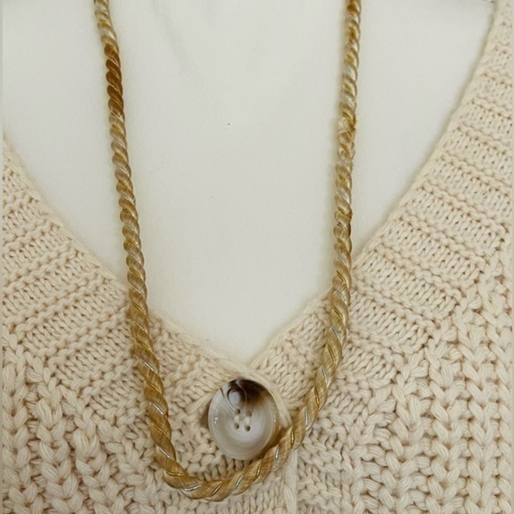 Vintage Ivory Braided Rope Necklace